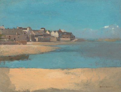 Tengerparti falu Bretagne-ban, 1880 körül (olaj, karton, kemény karton) alkotó: Odilon Redon