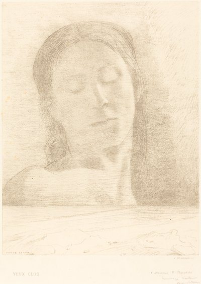 Yeux Clos (csukott szemek) alkotó: Odilon Redon