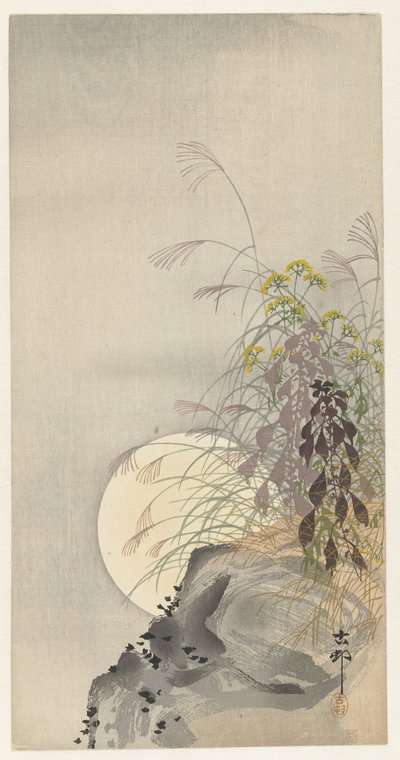 Füvek teliholdkor alkotó: Ohara Koson