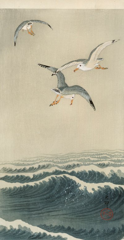 Sirályok a tengeren alkotó: Ohara Koson