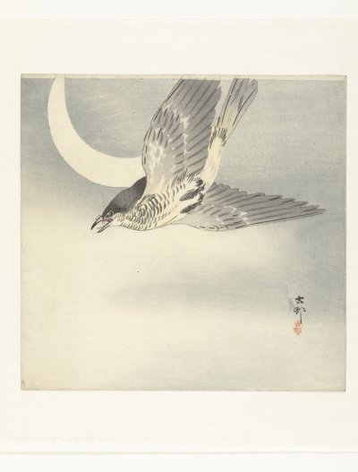 Kakukk a félholdnál alkotó: Ohara Koson