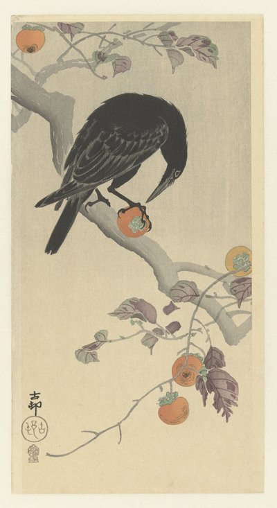 Varjú datolyaszilva alkotó: Ohara Koson