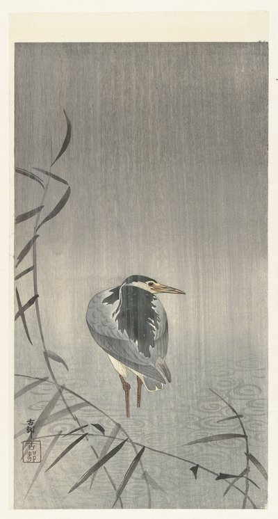 Káprázat esőben alkotó: Ohara Koson