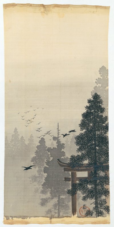 Táj madárraj és torii alkotó: Ohara Koson