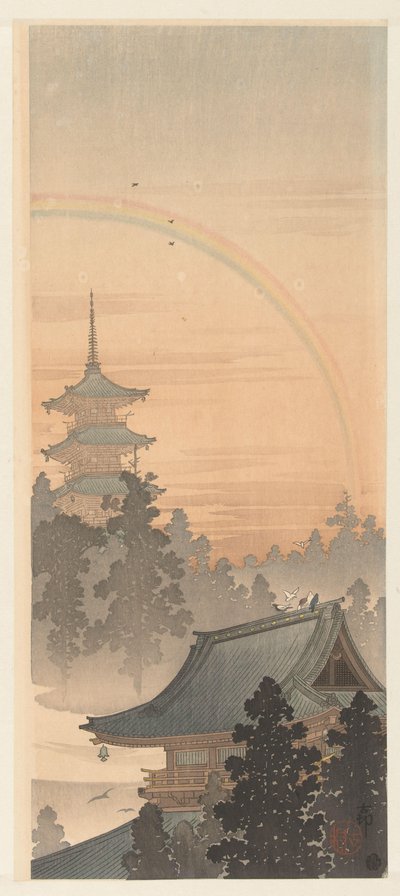 Pagoda és szivárvány alkotó: Ohara Koson