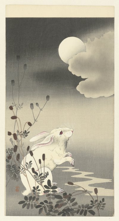 Nyúl telihold alatt alkotó: Ohara Koson