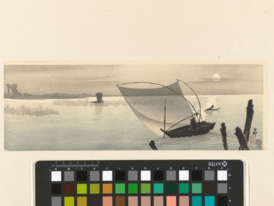Halászhajók teliholdkor alkotó: Ohara Koson