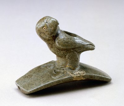 Sólyom képmás pipa, Kr.e. 200- Kr.u. 100 (pipakő és folyami gyöngy) alkotó: Ohio Hopewell culture