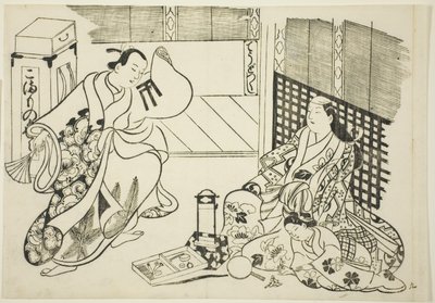 Mindenféle háztartási cikk (Chodo zukushi), a "Híres jelenetek a japán bábjátékokból (Yamato irotake)" sorozatból alkotó: Okumura Masanobu