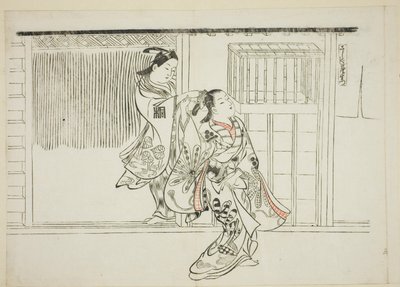 Comb Rashomon (Sashigushi Rashomon), no. 3. kép a 12 darabból álló, színdarabok paródiáit ábrázoló sorozatból. alkotó: Okumura Masanobu