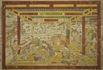 Élvezze az esti hűvösséget a Ryogoku híd közelében alkotó: Okumura Masanobu