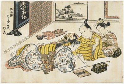 Újévi összejövetel egy bordélyházban, 1741-1744 alkotó: Okumura Masanobu