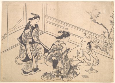 Ichimura Takenojo színész egy erkélyen fekve alkotó: Okumura Masanobu