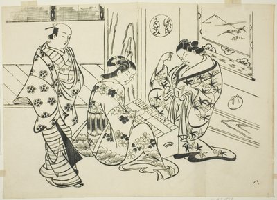 Az Utsusemi fejezet a "The Tale of Genji"-ből (Genji Utsusemi), Genji paródiák sorozatából alkotó: Okumura Masanobu