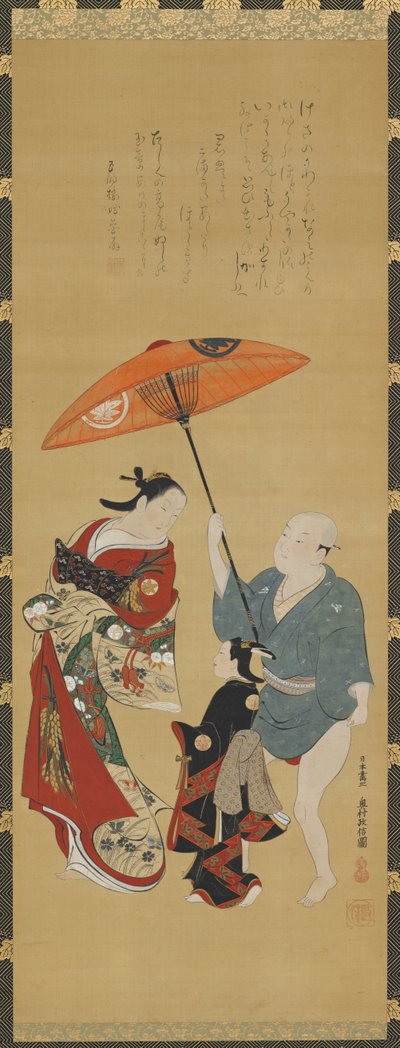 Yujo, kamuro és ember-szolga tanuló, 1686-1 alkotó: Okumura Masanobu