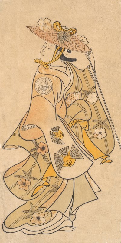 Sanjo Kantaro színész 1697-1763, mint nő, kb. 1730., kb. 1730. alkotó: Okumura Toshinobu