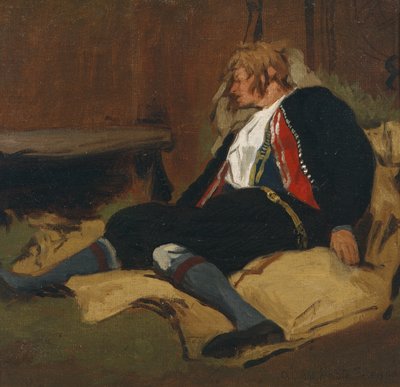 Fekvő sebesült, Setesdal alkotó: Olaf Isaachsen