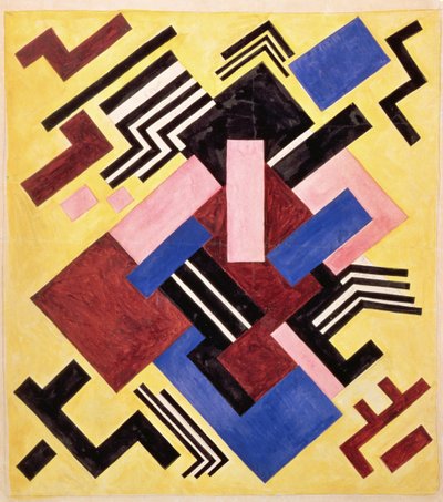 Képi építkezés, 1916 (guache, papíron) alkotó: Olga Rozanova