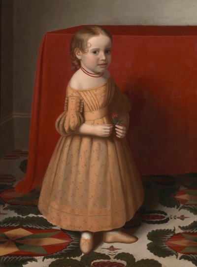 Egy fiatal lány portréja rózsával, kb. 1838. alkotó: Oliver Tarbell Eddy