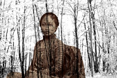 Portré az ágak között, 2024 (digitális vegyes technika) alkotó: Olivia Gozzano