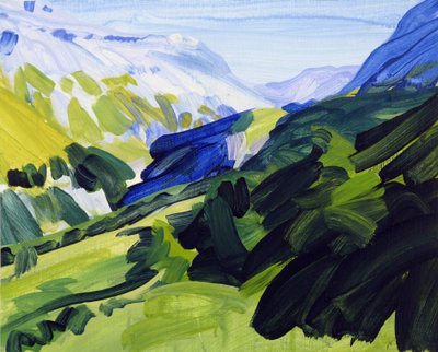 Leukerbad 34, 2017 (akril, vászon) alkotó: Olivier Morel