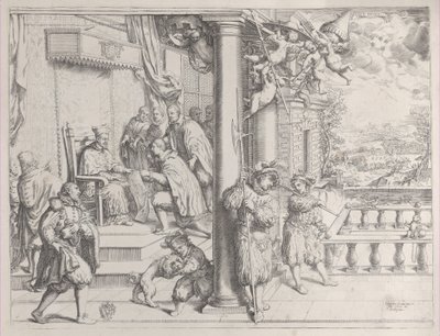 Egy fiatalember, aki tézisét mutatja be Aldobrandini bíborosnak, 1620., 1620. alkotó: Oliviero Gatti