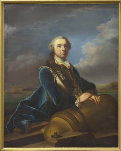 Comte Augustin Ehrensvard, officier et architecte militaire suedois – Augustin Ehrensvaerd (1710-1772) portréja, készítette: Arenius, Olof (1700-1766). Olajfestmény. Mérete: 138x112 cm. Nemzeti Múzeum Stockholm alkotó: Olof Arenius