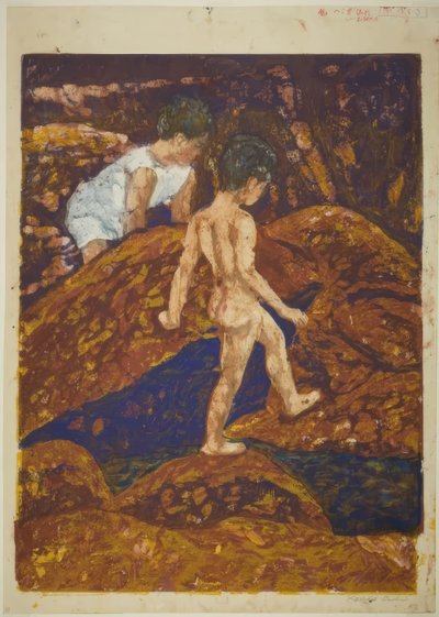 A sziklák között alkotó: Onchi Kôshirô