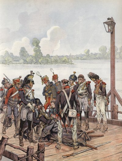 Jean Lannes, aki halálosan megsebesült az aspern-esslingi csatában Napóleonnal, 1809 alkotó: Onfray de Breville Job