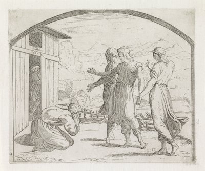 Ábrahám és a három angyal Festmények Raphael loggiájában (sorozat címe) alkotó: Orazio Borgianni