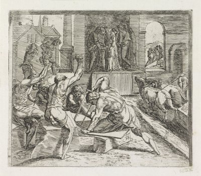 Salamon építi a templomot Jeruzsálemben Festmények Raphael loggiájában (sorozat címe) alkotó: Orazio Borgianni