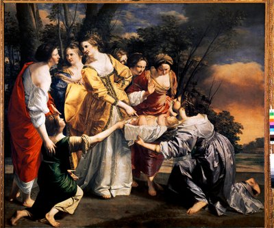 Mózes megmenti a Nílus vizét (olaj, vászon alkotó: Orazio Gentileschi