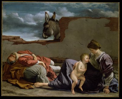 Pihenés az egyiptomi repülésen, 1615-1621 alkotó: Orazio Gentileschi
