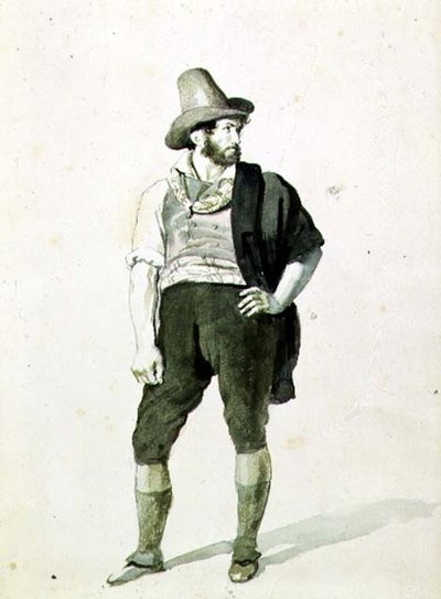 Az ifjú olasz, 1834 körül (akvarell) alkotó: Orest Adamovich Kiprensky