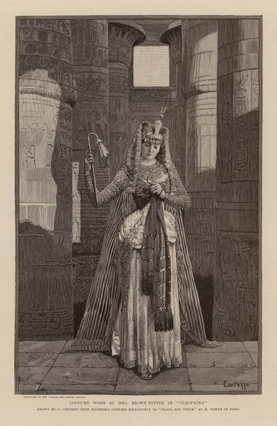 Cora Urquhart Brown-Potter jelmeze a Kleopátrában (metszet) alkotó: Oreste Cortazzo