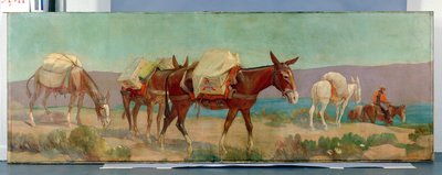 Anheuser-Busch Pack Mules (olaj, vászon) alkotó: Oscar Edward Berninghaus