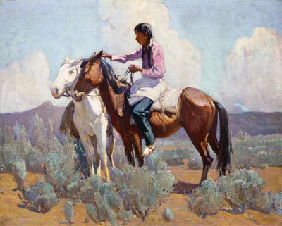 Indián lóháton alkotó: Oscar Edward Berninghaus