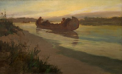 Marquette és Joliet a Mississippin alkotó: Oscar Edward Berninghaus