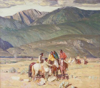 Taos indiánok a Mesán (olaj, vászon) alkotó: Oscar Edward Berninghaus