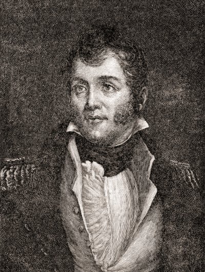 Oliver Hazard Perry, az Egyesült Államok haditengerészetének kommodorja, az Országunk története című könyvből, 1905-ben (fametszet) alkotó: Oscar Edward Grosch