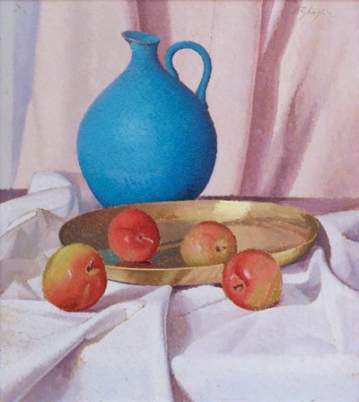 Kompozíció almával és korsóval, 1940-41 körül (olaj, karton) alkotó: Oscar Ghiglia
