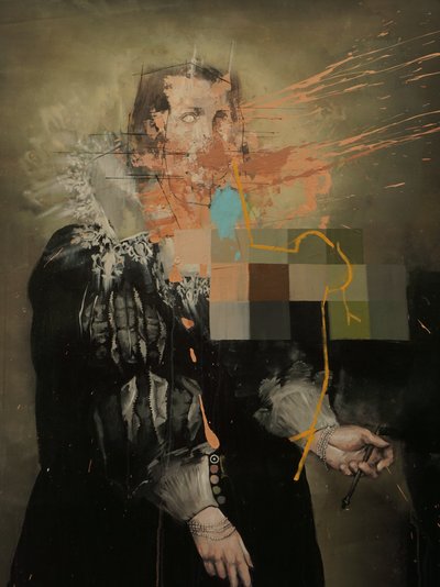 Yellow Line, 2019 (akril, vászon) alkotó: Oscar Nin