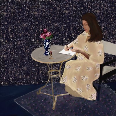 Elegáns író nő alkotó: Osheensgallery
