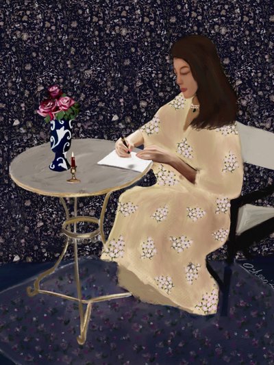 Elegáns író nő alkotó: Osheensgallery
