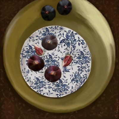 Csendélet friss fügékkel alkotó: Osheensgallery