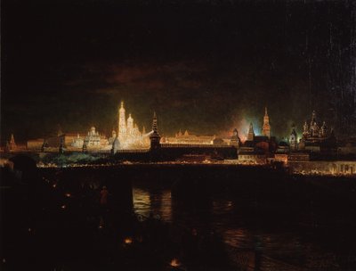 A moszkvai Kreml megvilágítása, 1883 alkotó: Oskar Adolfovich Hofman