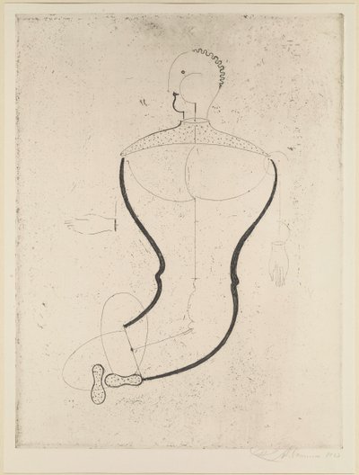 Absztrakt alak balra, 1923. alkotó: Oskar Schlemmer