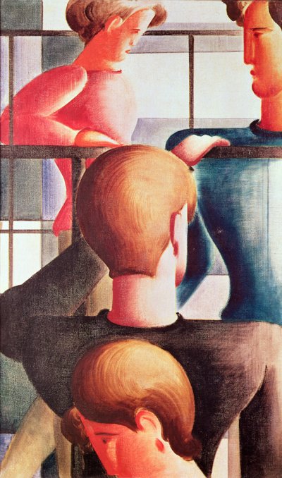 Csoportosítás korláttal alkotó: Oskar Schlemmer