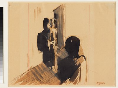 Gruppe im Innenraum alkotó: Oskar Schlemmer