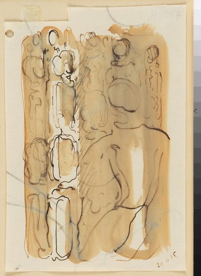 Gruppe mit Rückenfigur alkotó: Oskar Schlemmer